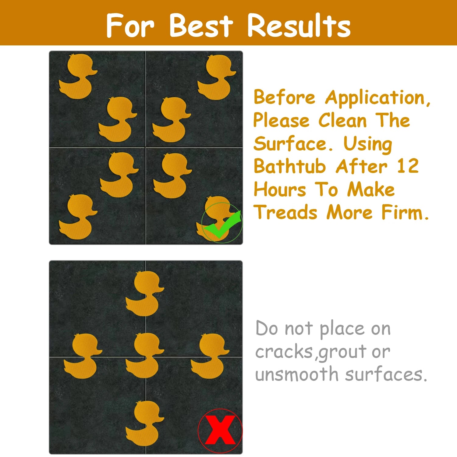 10pcs Duck Design Anti-slip Shower Tread Sticker Bathtub Non-slip Tape For Children's floor Stairs Steps Bathroom