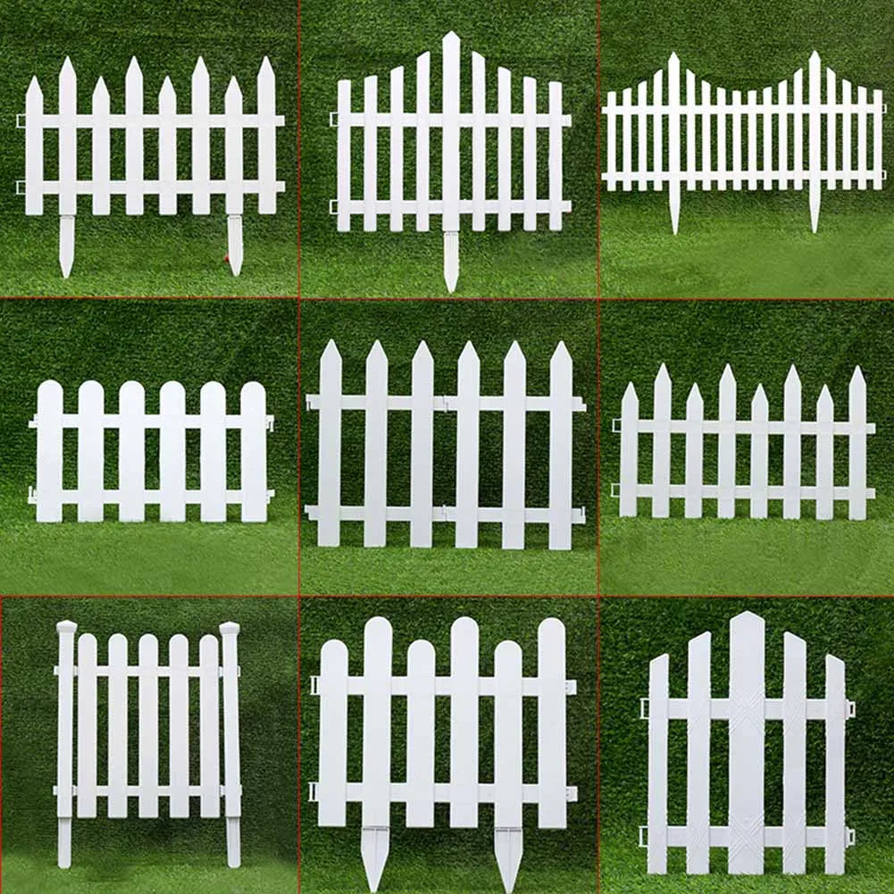 Hot Sale White PVC Plastic Fence European Style For Garden Driveway Gates Christmas Tree Fencing Trellis Gates Garden Building