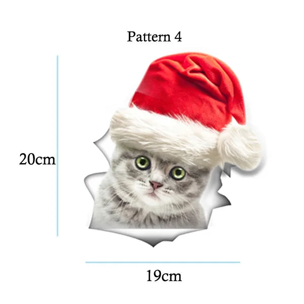 Cute Cats Wall Sticker Hole View Vivid Dogs Bathroom 3D Stickers For Home Decoration Animals Decals Self-adhesive Poster