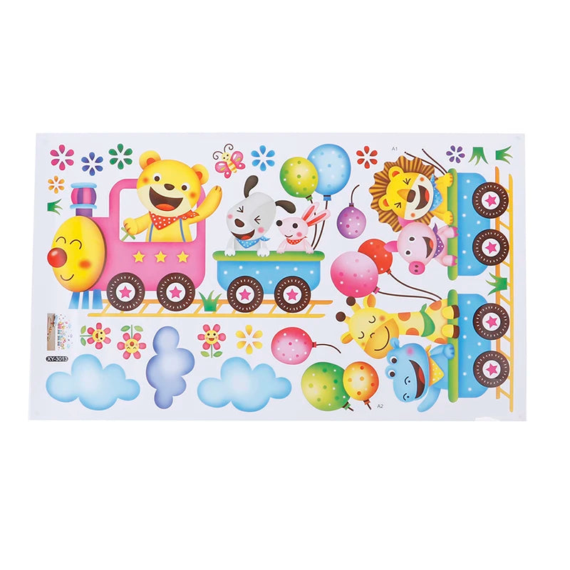 Train Wall Sticker Poster Baby House Mural DIY Hot Sell for Kids Room Home Decor Nursery Wall Decal Children