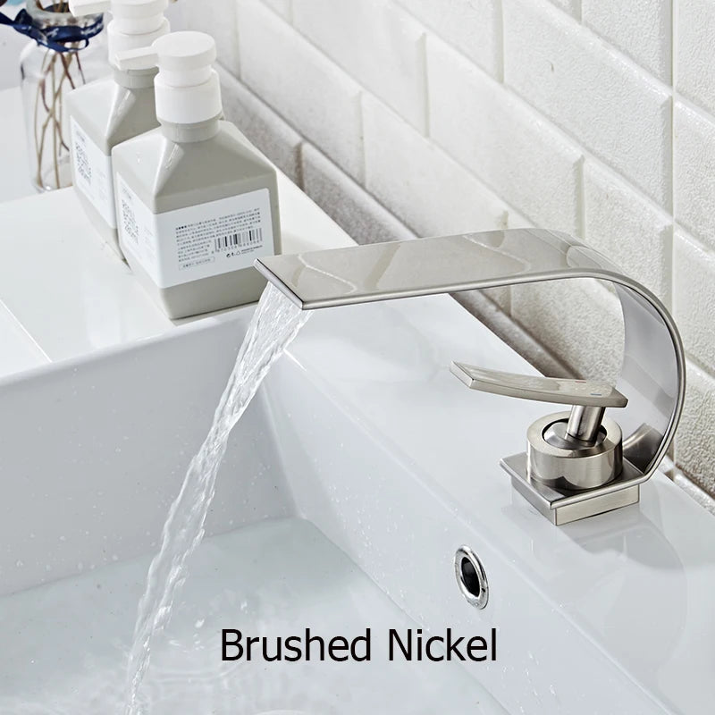 Becola Wholesale And Retail Deck Mount Waterfall Bathroom Basin Faucet Vanity Vessel Sinks Mixer Tap Cold And Hot Water Tap