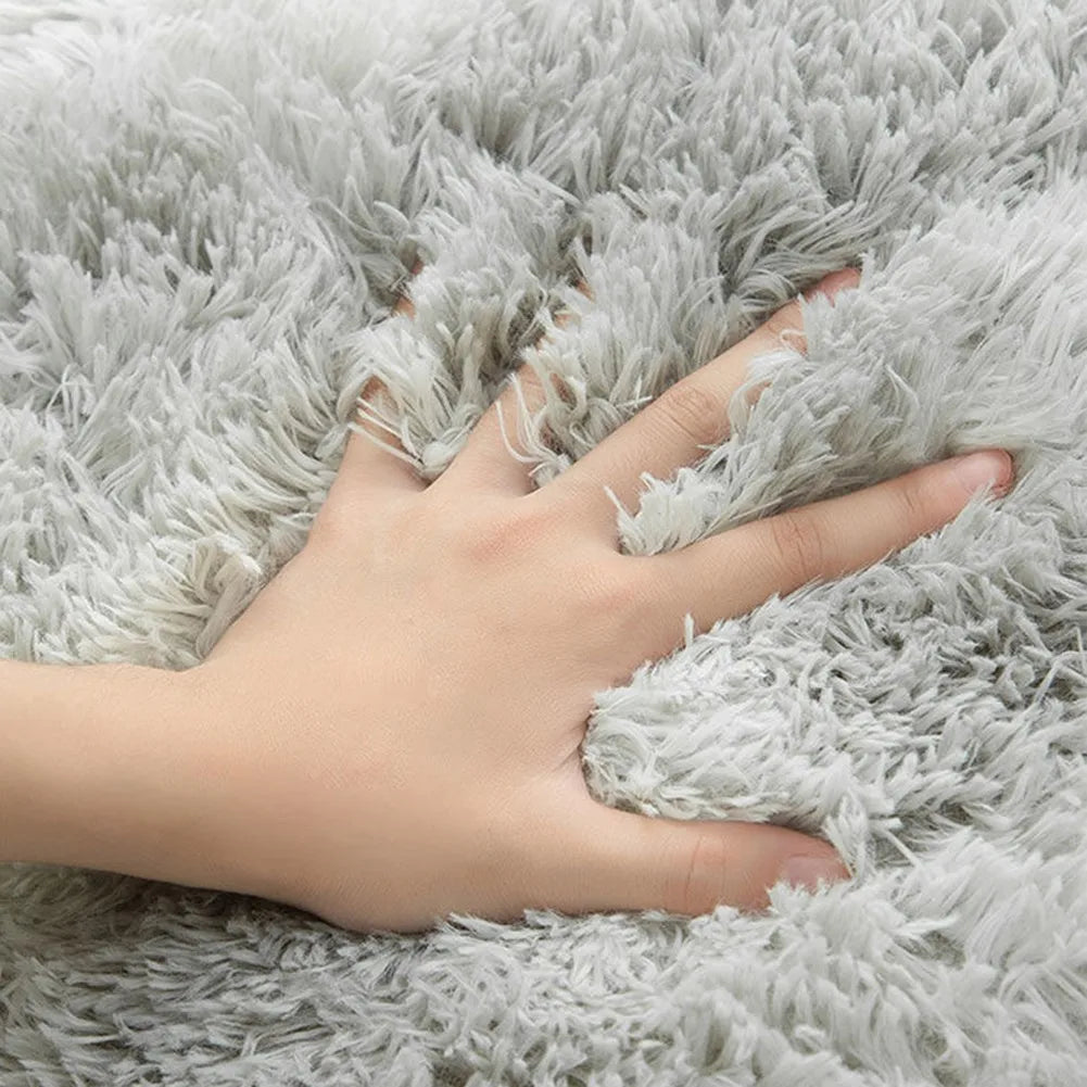 40/60/80cm Small Round Shaggy Rug Soft Anti-Skid Mat Living Room Bedroom Carpet Home Decor Winter Colorful Tie Dye Print Rugs