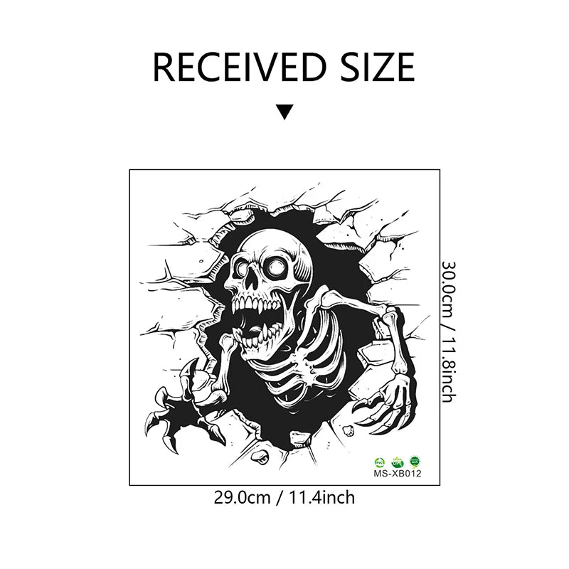 Halloween 3D Floor Wall Stickers Scary Ghost Removable Interior Decoration Scary Atmosphere Bar Party Spooky Decoration Props
