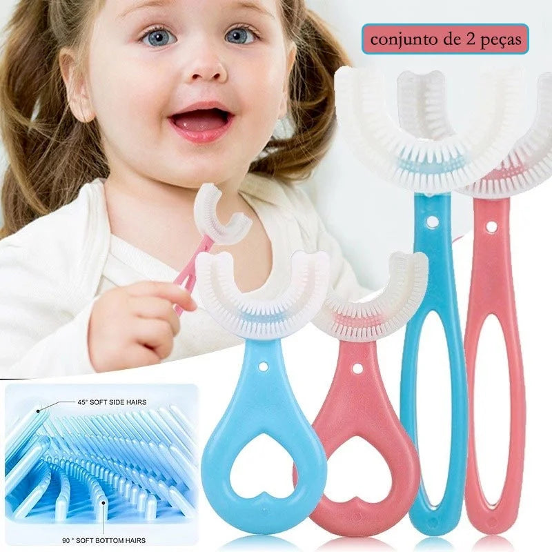 360 Degree U-Shaped Toothbrush BPA Free For Kids 2-12 Years Old Children's oral cleaning toothbrush brushing tool