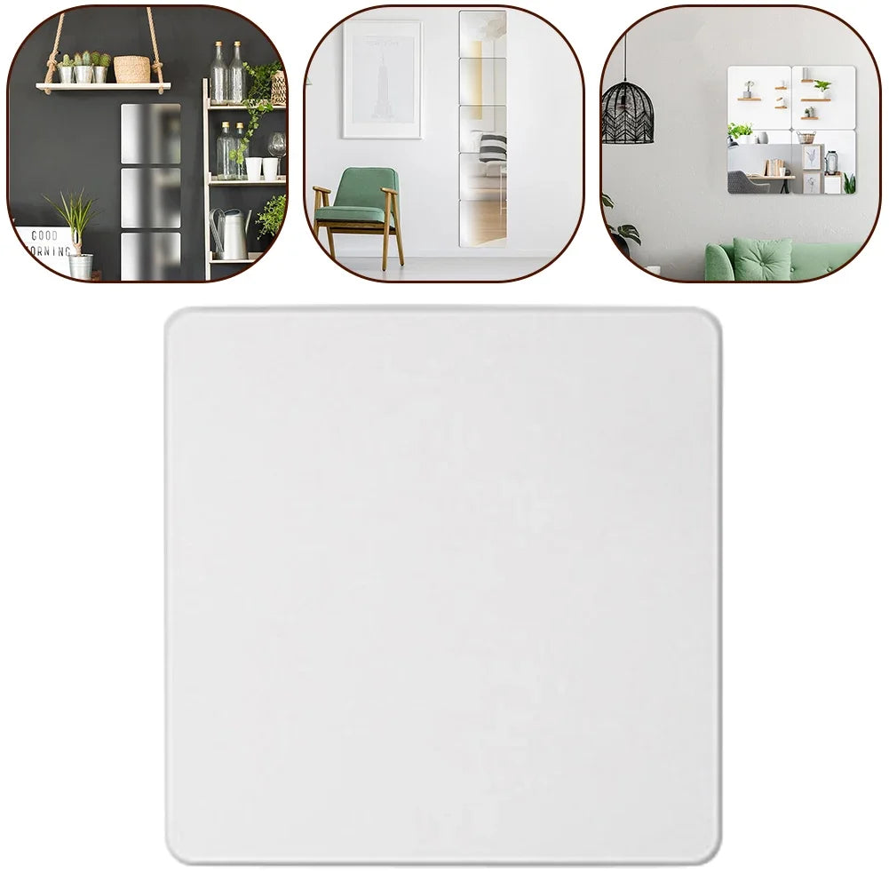 20X20 Acrylic Flexible Mirror Sheets Silver Self Adhesive Mirror Tiles Household Mirrors Bathroom Products Vanity Mirrors