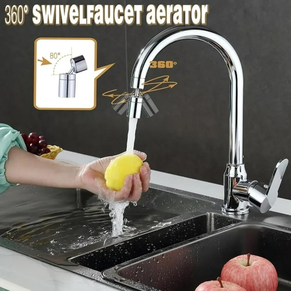 Kitchen Faucet Spray Head 360° Universal Swivel Dual Mode Faucet Bubbler Bathroom Pressurization Anti Splash Extender Nozzle