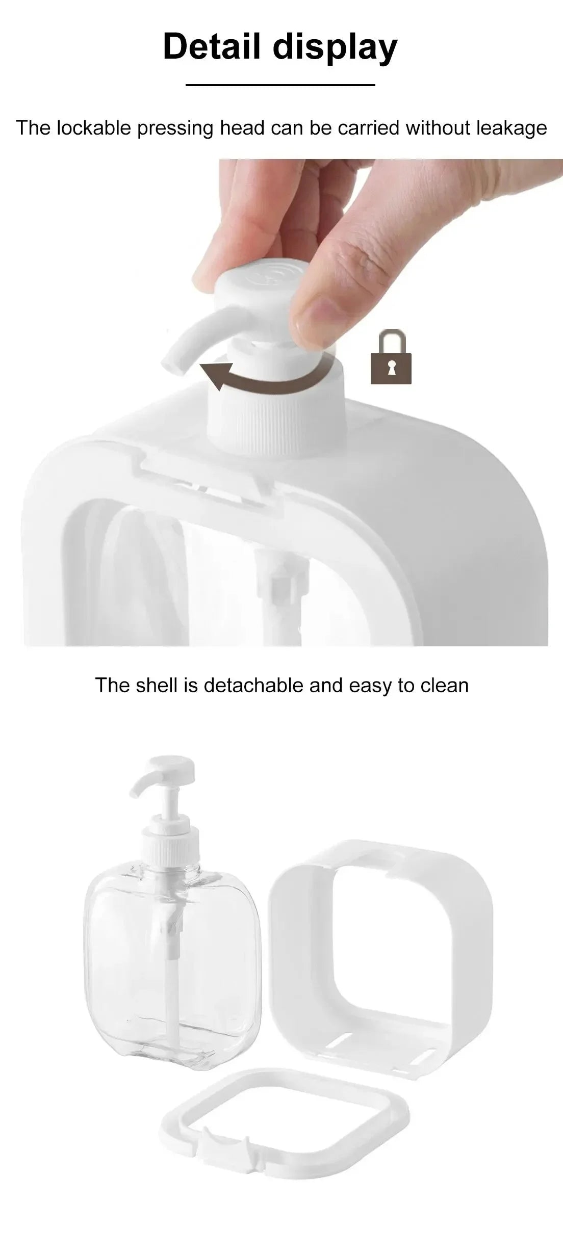 Press-type Portioning Bottles Bathroom Soap Dispensers Refillable Lotion Shampoo Shower Gel Holder Portable Travel Dispensers