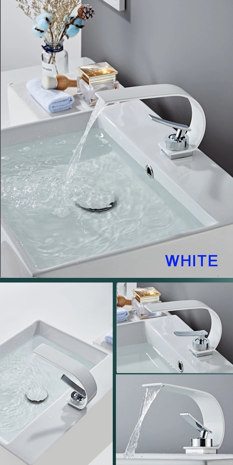 Becola Wholesale And Retail Deck Mount Waterfall Bathroom Basin Faucet Vanity Vessel Sinks Mixer Tap Cold And Hot Water Tap