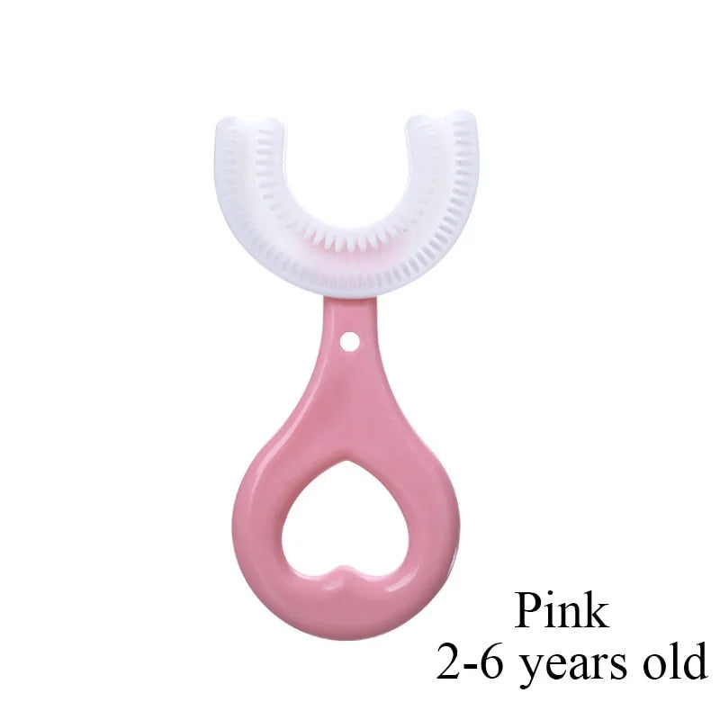 360 Degree U-Shaped Toothbrush BPA Free For Kids 2-12 Years Old Children's oral cleaning toothbrush brushing tool