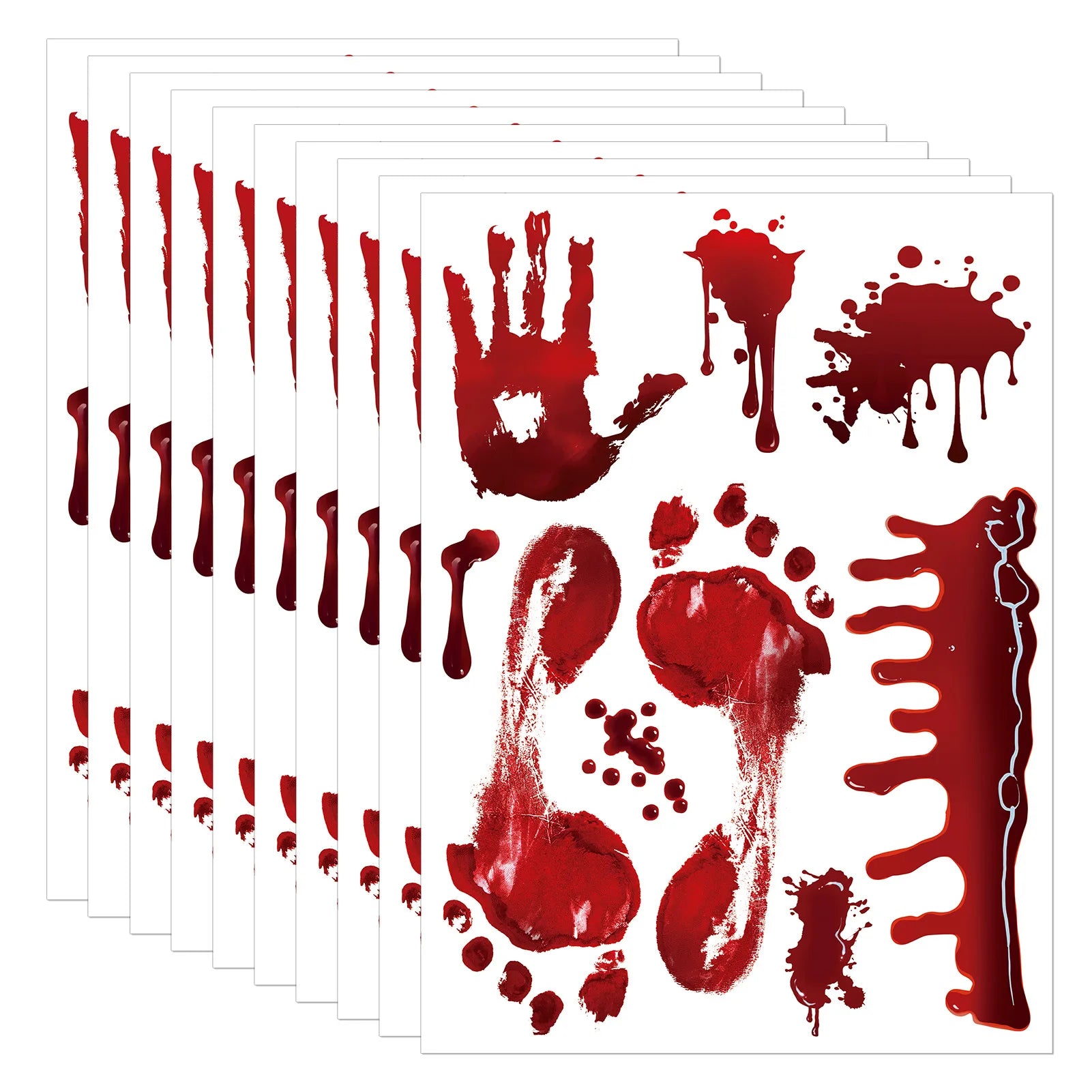 5 pcs New Halloween Blood Handprint bedroom living room creative decoration can remove waterproof Halloween wall stickers
