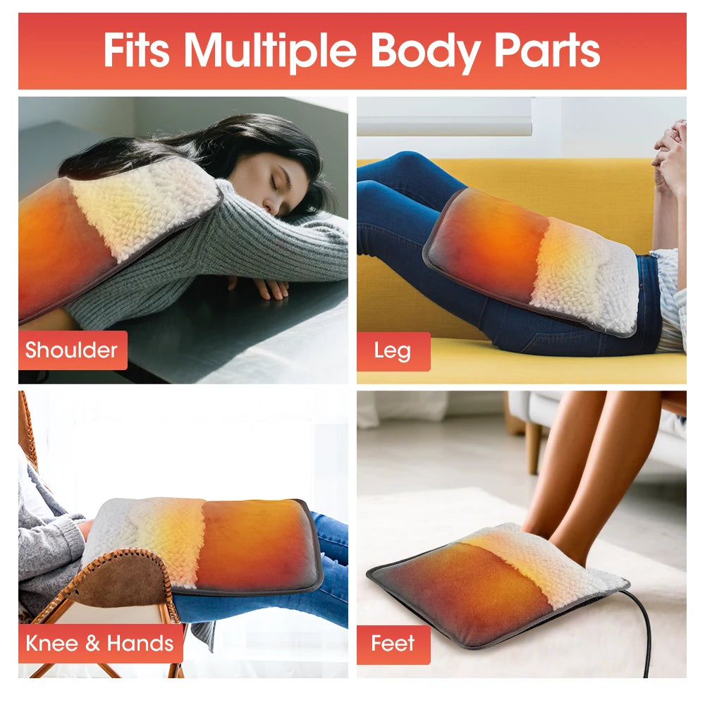 USB Charging Electric Foot Warmer Heater Bag Washable Soft Plush Foot Warming Mat Winter Heating Pad Non-Slip Foot Warmers