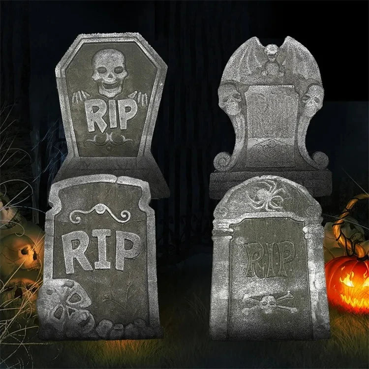 Halloween Decoration Foam Skeleton Tombstone With RIP Letters Grave Bat Horror House Props Rip Tombstone Props Party Supplies