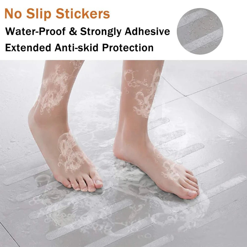 Anti-slip Strips Safety Shower Treads Stickers Bathtub Non Slip Sticker With Scraper Anti Skid Tape For Shower Tub Steps Floor