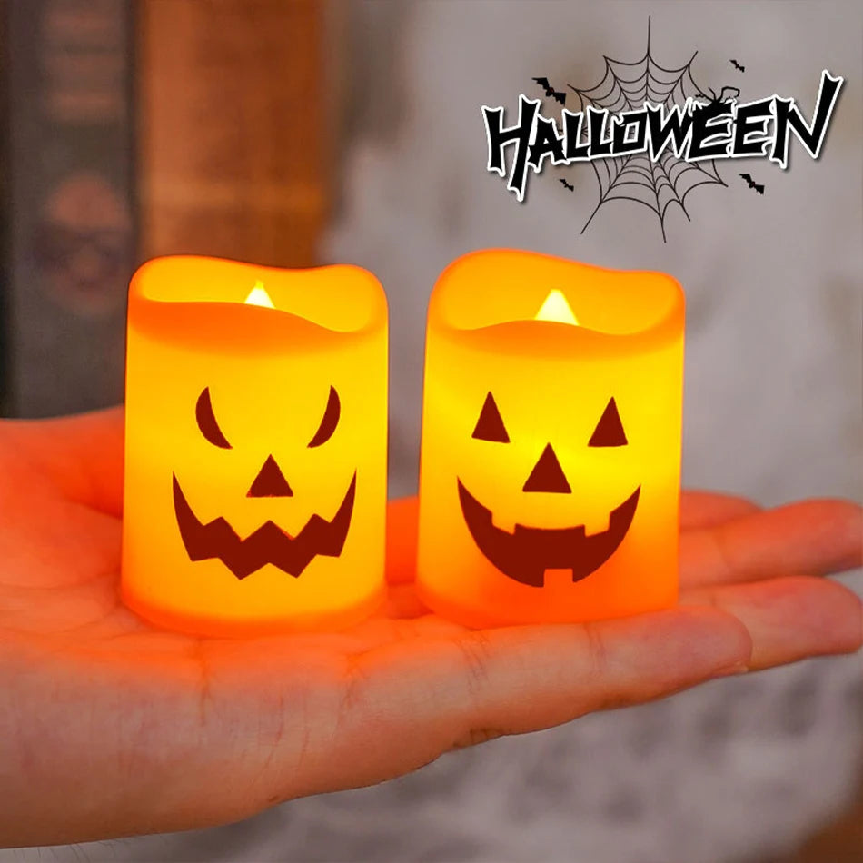 Halloween Led pumpkin lantern Light Home Decoration Candle Lamp Halloween Party Supplies Haunted House Horror Props Kids Gifts