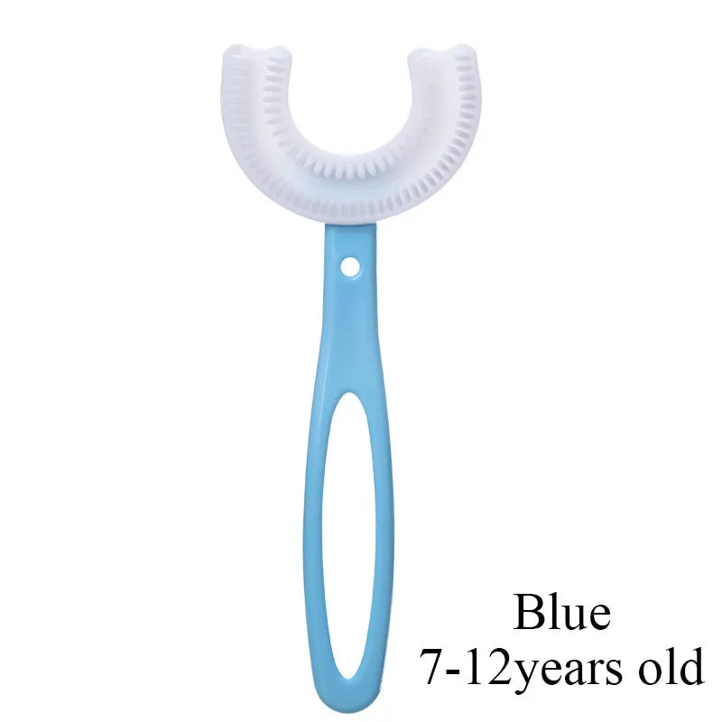 360 Degree U-Shaped Toothbrush BPA Free For Kids 2-12 Years Old Children's oral cleaning toothbrush brushing tool