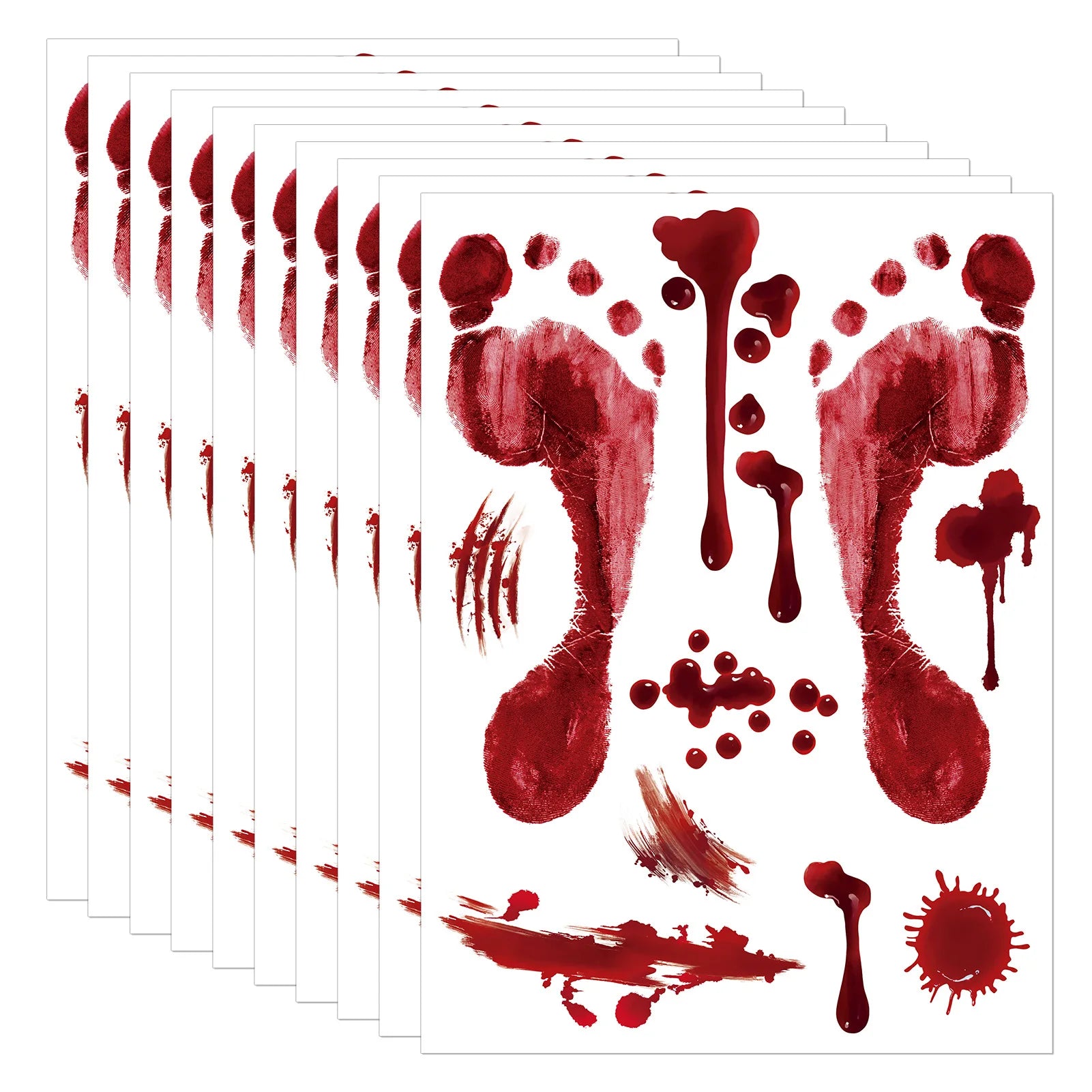 5 pcs New Halloween Blood Handprint bedroom living room creative decoration can remove waterproof Halloween wall stickers