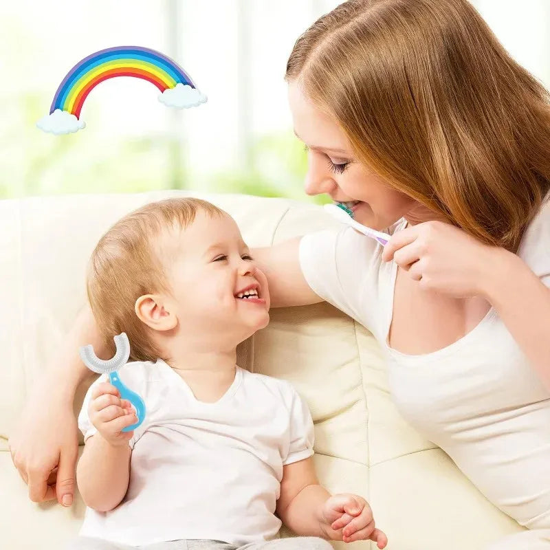 360 Degree U-Shaped Toothbrush BPA Free For Kids 2-12 Years Old Children's oral cleaning toothbrush brushing tool