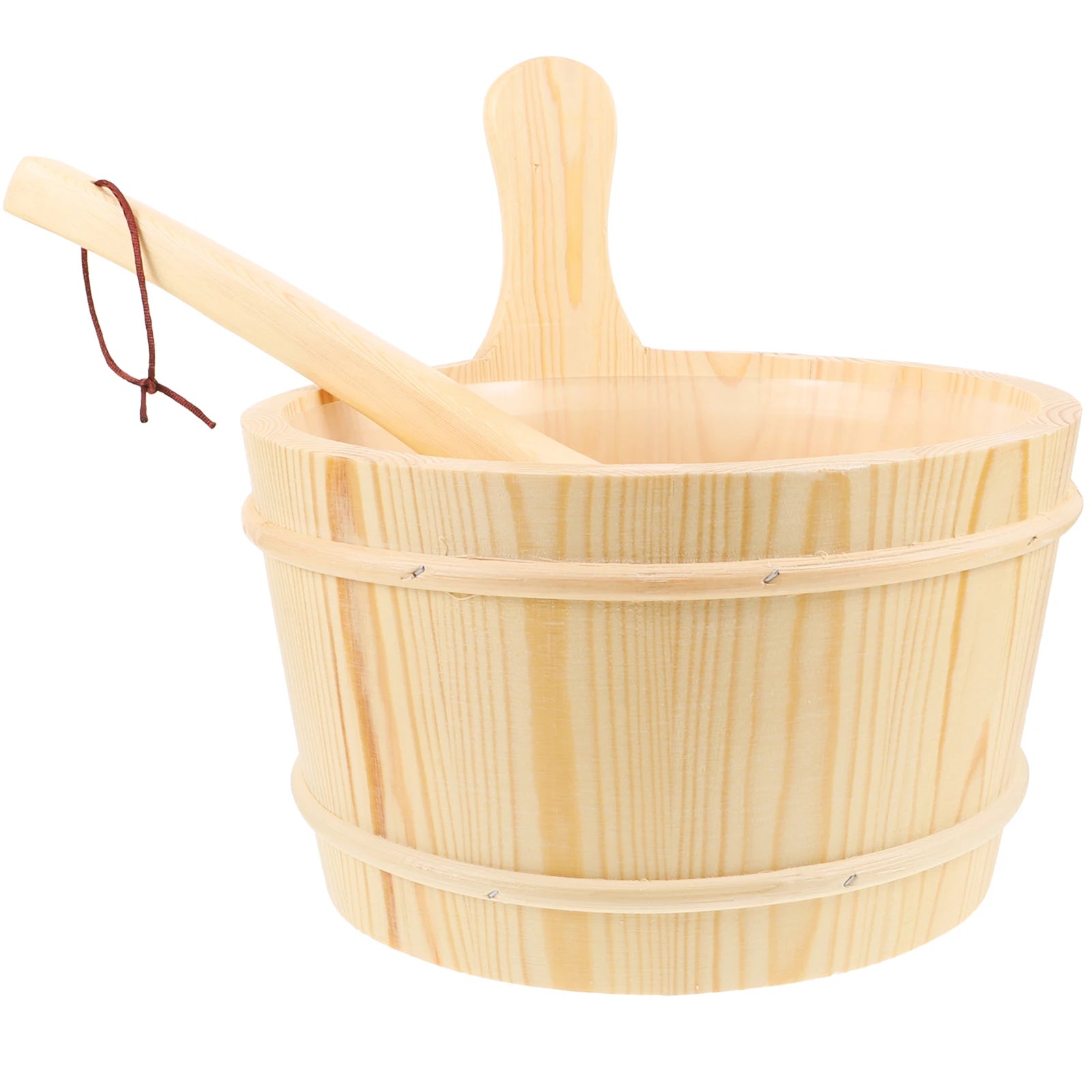 Wooden Tub Sauna Water Bucket Bath Tool Spa Supply Beige Wooden Tub Wood Barrel Steam Room Home Use Quality Basins