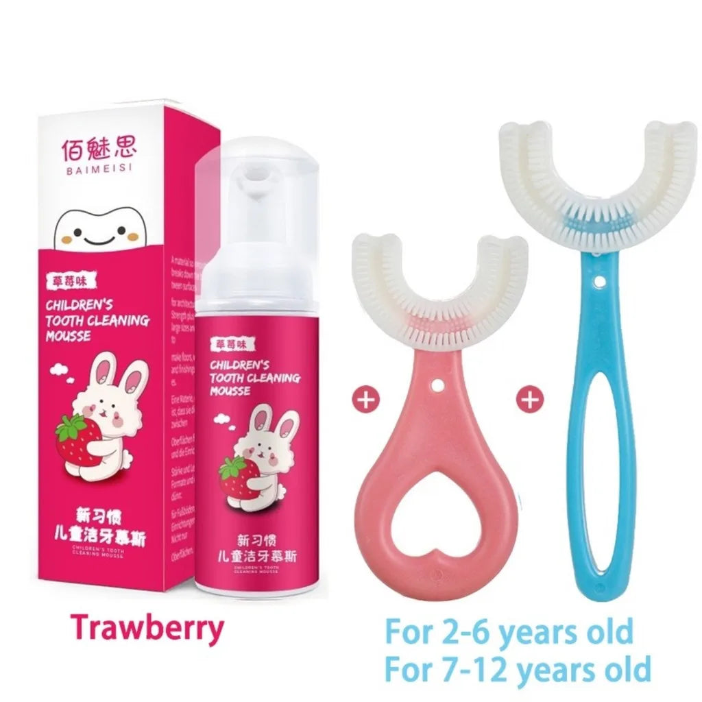 360 Degree U-Shaped Toothbrush BPA Free For Kids 2-12 Years Old Children's oral cleaning toothbrush brushing tool