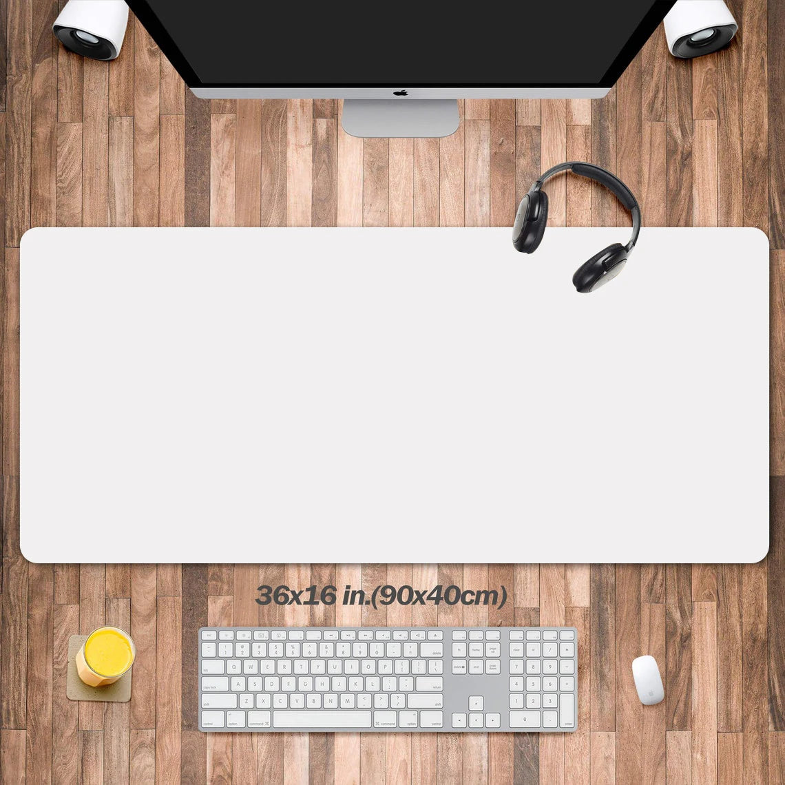 XXL White Mouse Pad Gaming Accessory Stitched Edges Long Deskmats HD Computer Extended Non-Slip Keyboard Mat for Laptop Mousepad