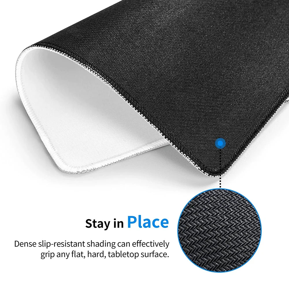 XXL White Mouse Pad Gaming Accessory Stitched Edges Long Deskmats HD Computer Extended Non-Slip Keyboard Mat for Laptop Mousepad