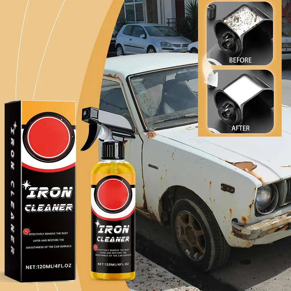 Rust Remover Spray 120ml Car Iron Remover Spray Long-lasting Auto Detailing Cleaner Automobile Maintenance Supplies For Bod N2O2