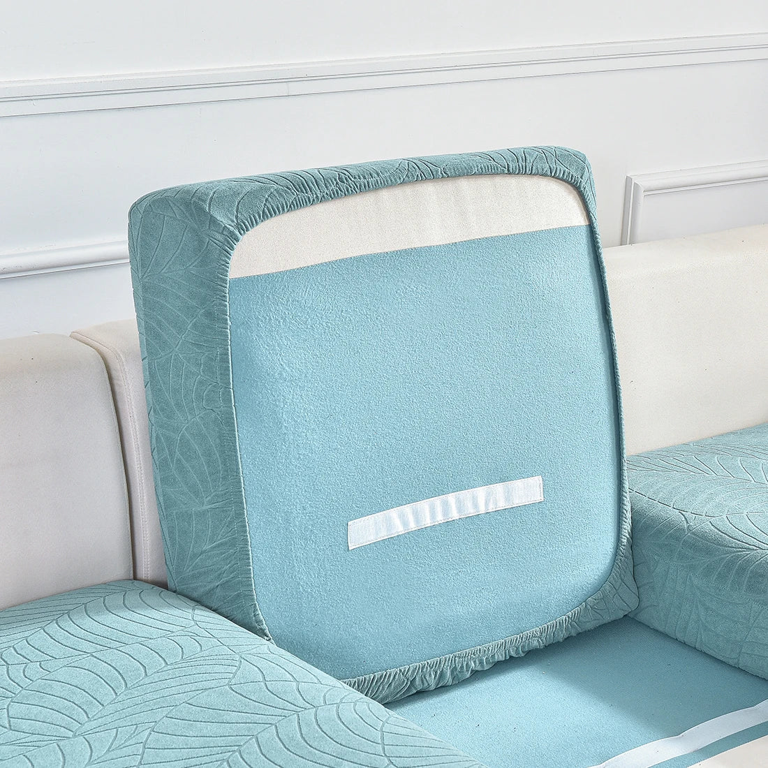 Waterproof Seat Cushion Cover Jacquard Elastic Sofa Cover Adjustable Removable Furniture Protector for Pets Kids Chair Cover
