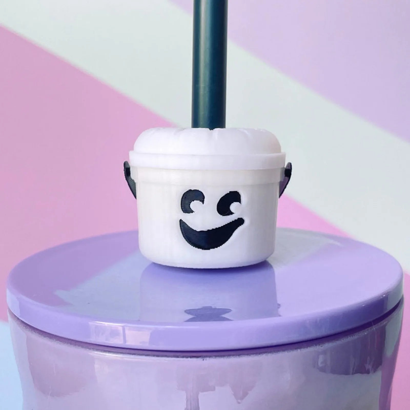 Halloween Buckets Straw Toppers Creative Funny Straw Decoration Multifunctional Pumpkin Bucket Straw Protector for Home Kitchen