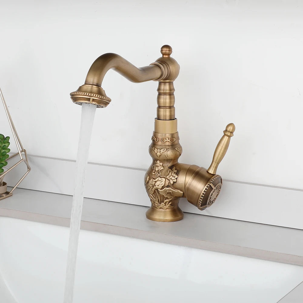 KEMAIDI Brass Bathroom Faucet Black Single Handle Kitchen Faucet Multifunctional 360 Degree Swivel Spout High Arc Splash Filter