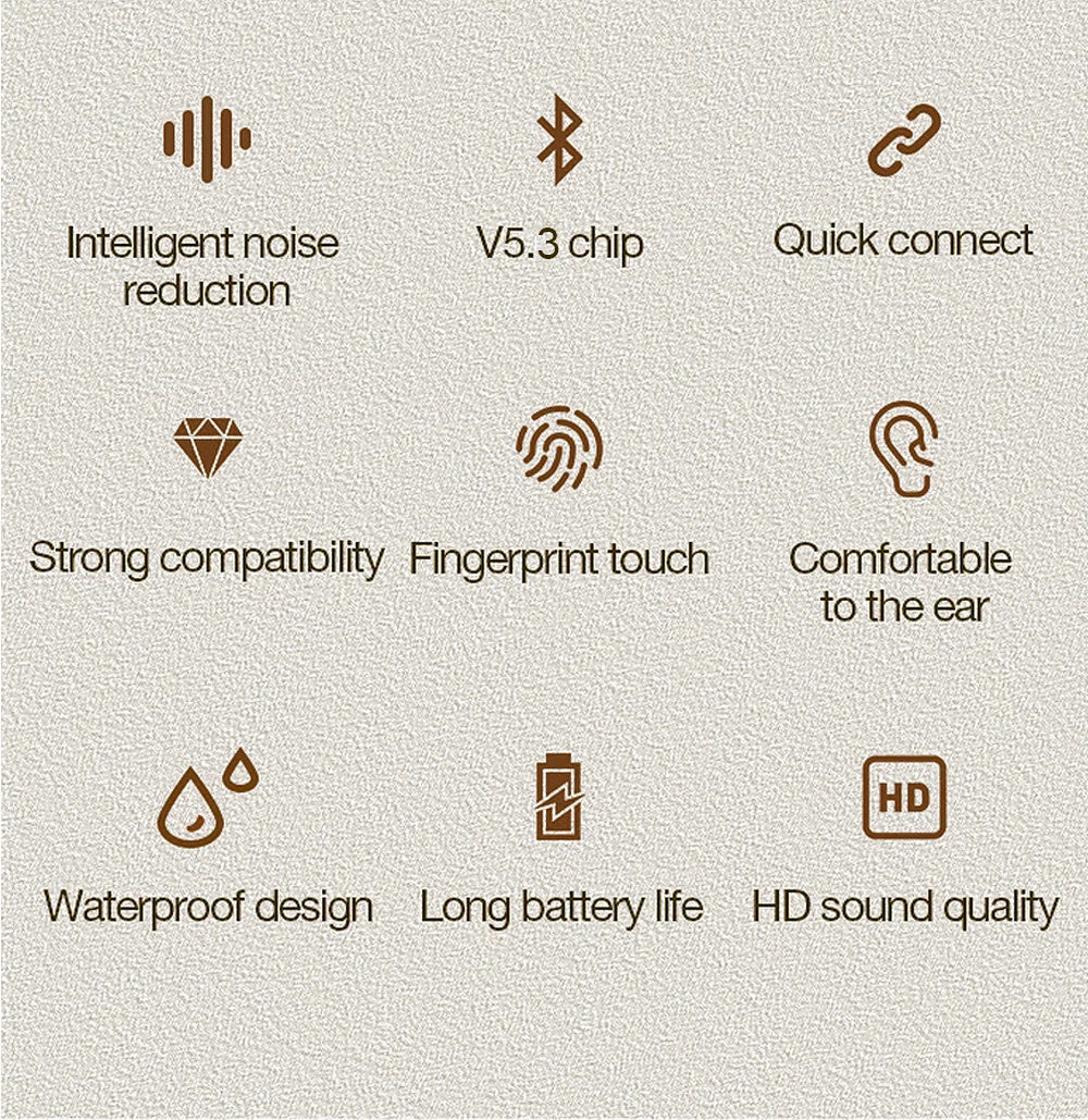 Lenovo ERAZER Original Bluetooth Earphones HIFI Stereo Sound Earbuds With Built-in Mic Touch Screen Wireless Headphones HD Music