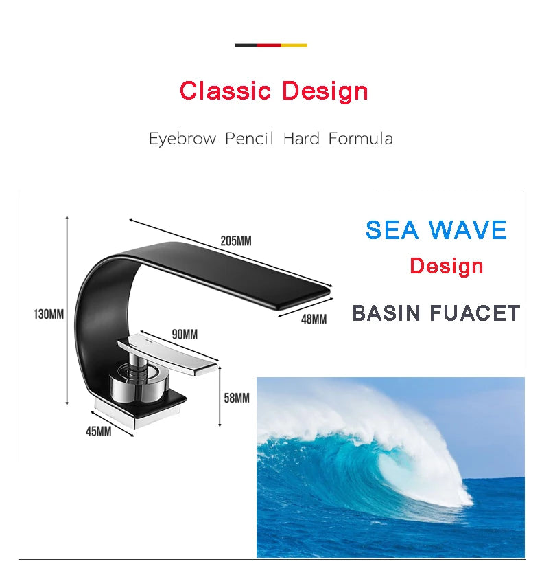 Becola Wholesale And Retail Deck Mount Waterfall Bathroom Basin Faucet Vanity Vessel Sinks Mixer Tap Cold And Hot Water Tap
