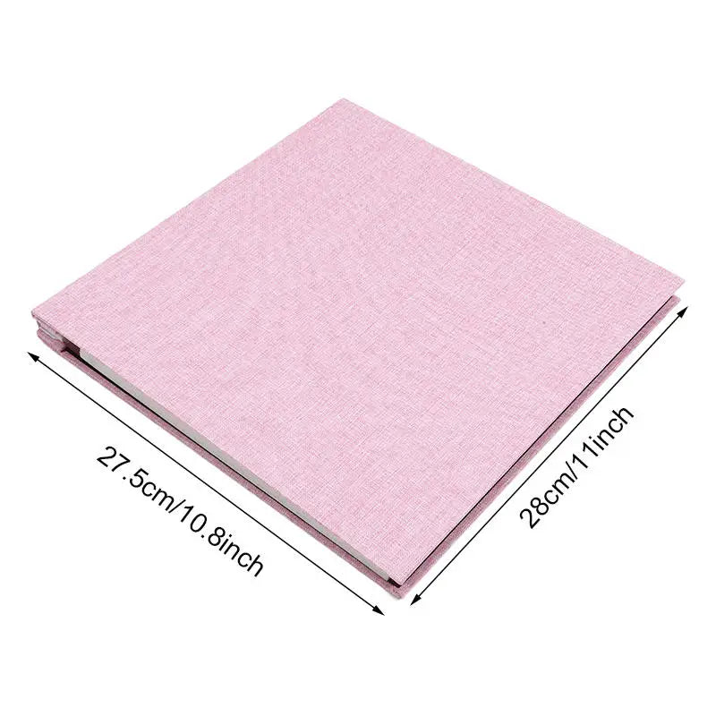 Linen Self-adhesive Film DIY Photo Album 16 Inch Solid Color 20 Page Family Wedding Anniversary Photo Collection Sticky Albums