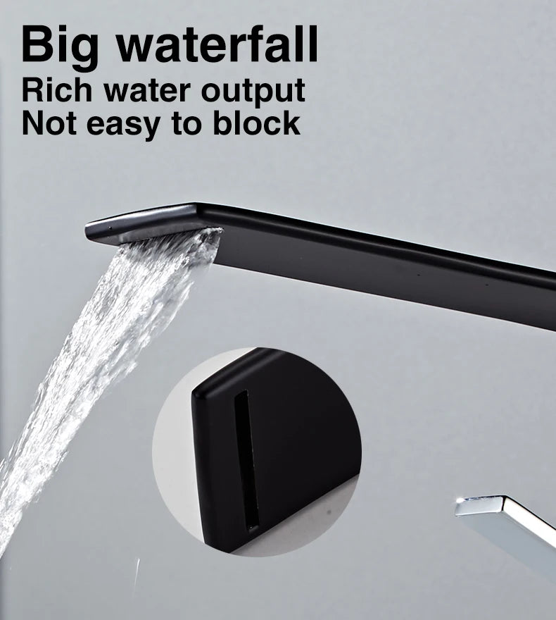 Becola Wholesale And Retail Deck Mount Waterfall Bathroom Basin Faucet Vanity Vessel Sinks Mixer Tap Cold And Hot Water Tap
