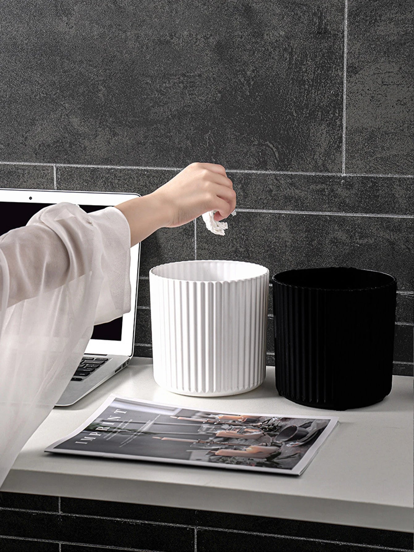 Home Trash Can Desktop Wastebasket High Capacity Bathroom Toilet Garbage Cube Garbage Recycle Bin Kitchen Food Waste Disposal