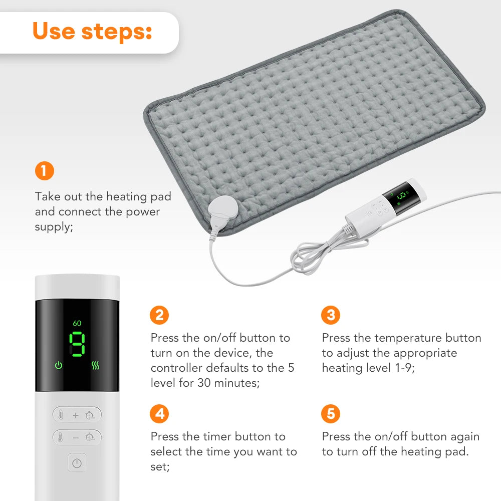 Electric Heating Pad for Back Portable Heater Period Cramps Care Shoulder Abdomen Legs Warming Blanket Office Home Camping Mat