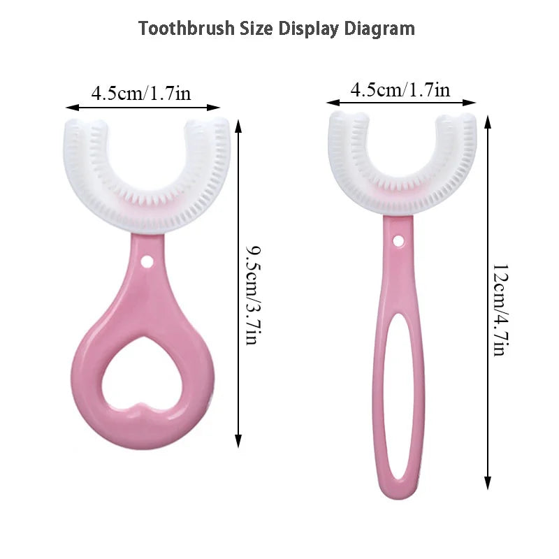 360 Degree U-Shaped Toothbrush BPA Free For Kids 2-12 Years Old Children's oral cleaning toothbrush brushing tool
