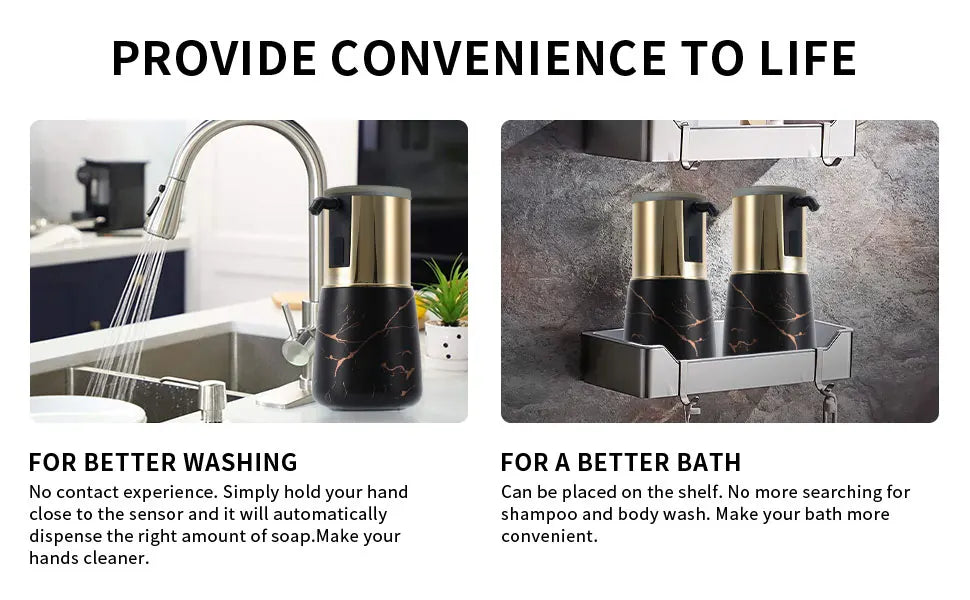 USB Charging Automatic Liquid Soap Dispenser Machine Dishwashing Gel Machine For Kitchen Bathroom Ceramic Touchless