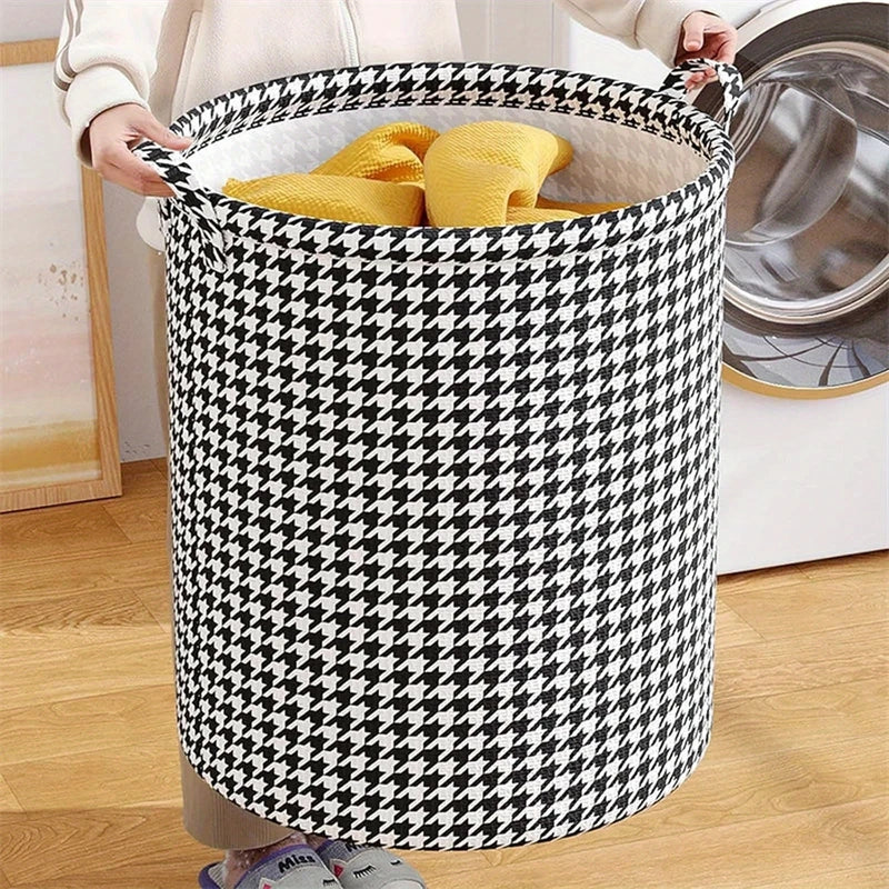 Foldable Non Woven Laundry Basket With Handles Multipurpose Storage Hamper For Dirty Clothes And Toys In Home Bathroom Storage b