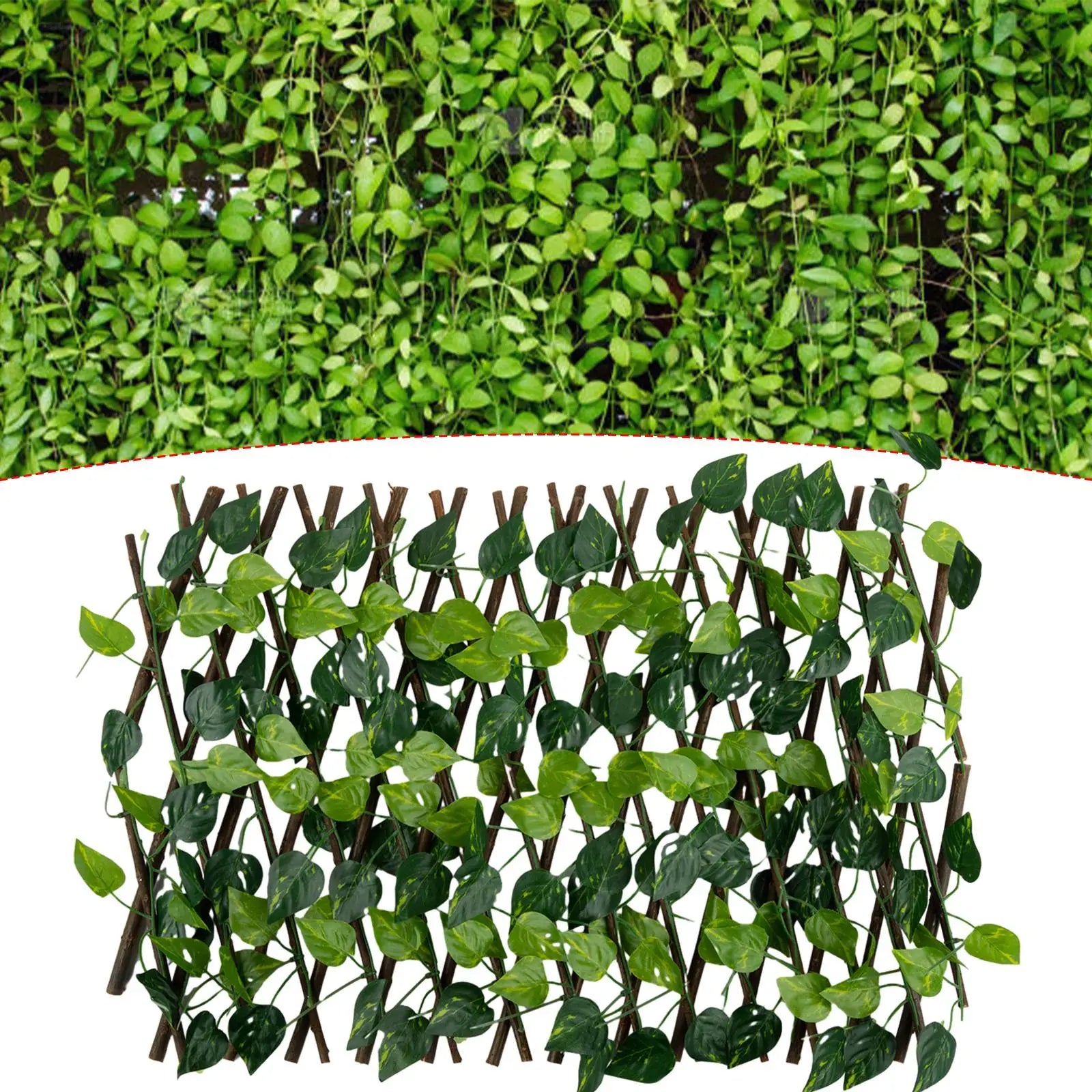 New Garden Screening Expanding Trellis Privacy Screen Hedged Artificial Faux Ivy Leaves Wooding Fence For Garden Buildings