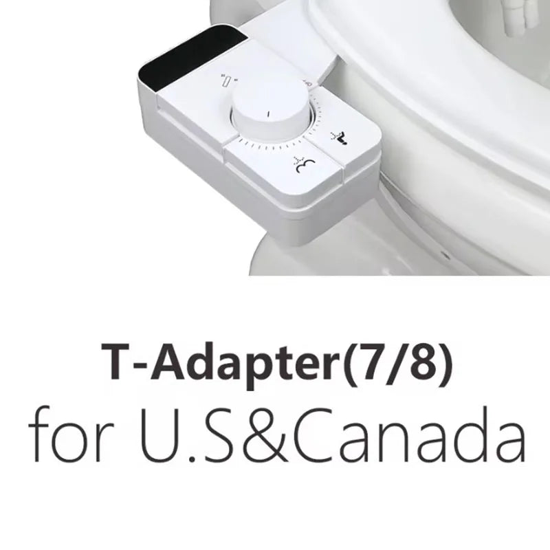 Adjustable Water Pressure Ass Sprayer Bidet Sprayer Attachment Non-Electric Ultra-Slim Toilet Seat Attachment Dual Nozzle Bide