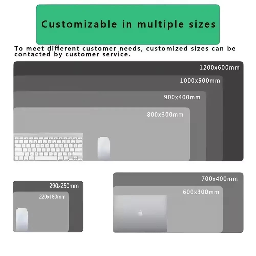 XXL White Mouse Pad Gaming Accessory Stitched Edges Long Deskmats HD Computer Extended Non-Slip Keyboard Mat for Laptop Mousepad