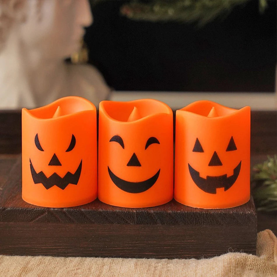 Halloween Led pumpkin lantern Light Home Decoration Candle Lamp Halloween Party Supplies Haunted House Horror Props Kids Gifts