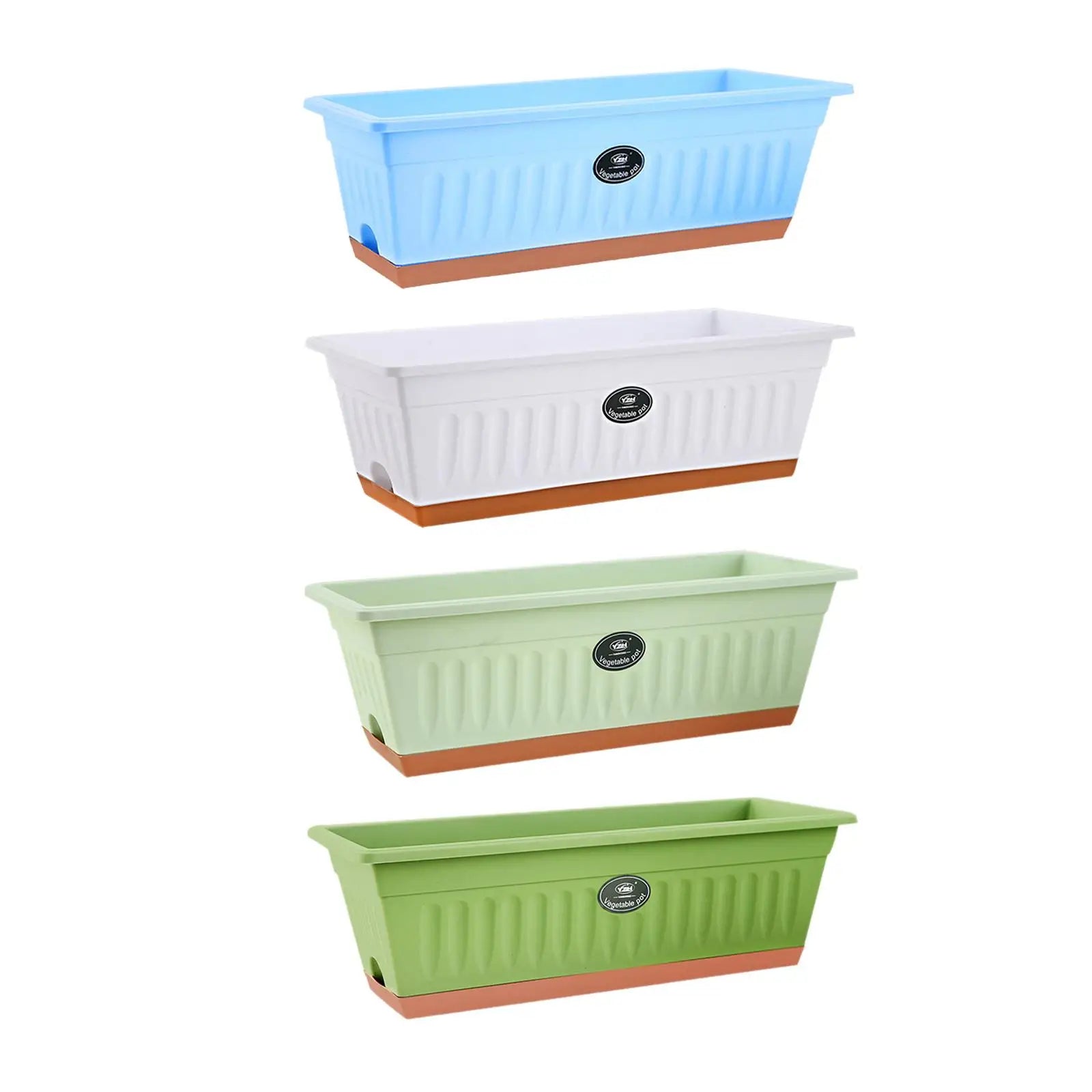 PP Flower Box Plant Pot with Tray Windowsill Planter 50x19x16cm Rectangle with
