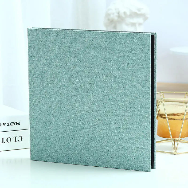 Linen Self-adhesive Film DIY Photo Album 16 Inch Solid Color 20 Page Family Wedding Anniversary Photo Collection Sticky Albums