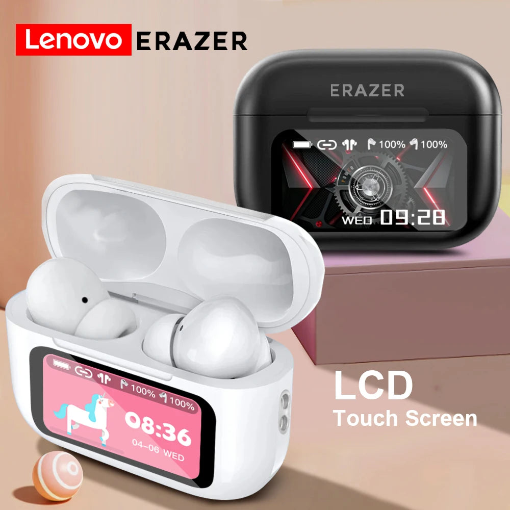 Lenovo ERAZER Original Bluetooth Earphones HIFI Stereo Sound Earbuds With Built-in Mic Touch Screen Wireless Headphones HD Music