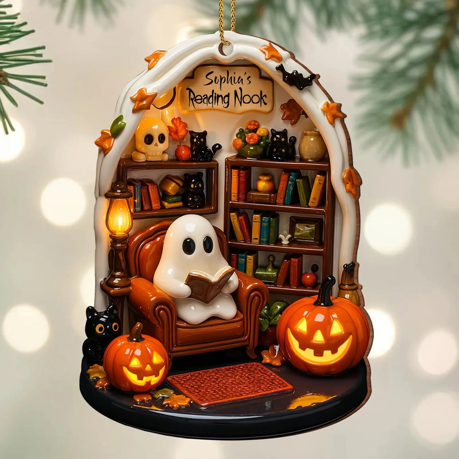 Halloween Read Ghost Ornaments 2d Flat Acrylic Hanging Decoration Halloween Night Decoration Indoor Home Festival Decor