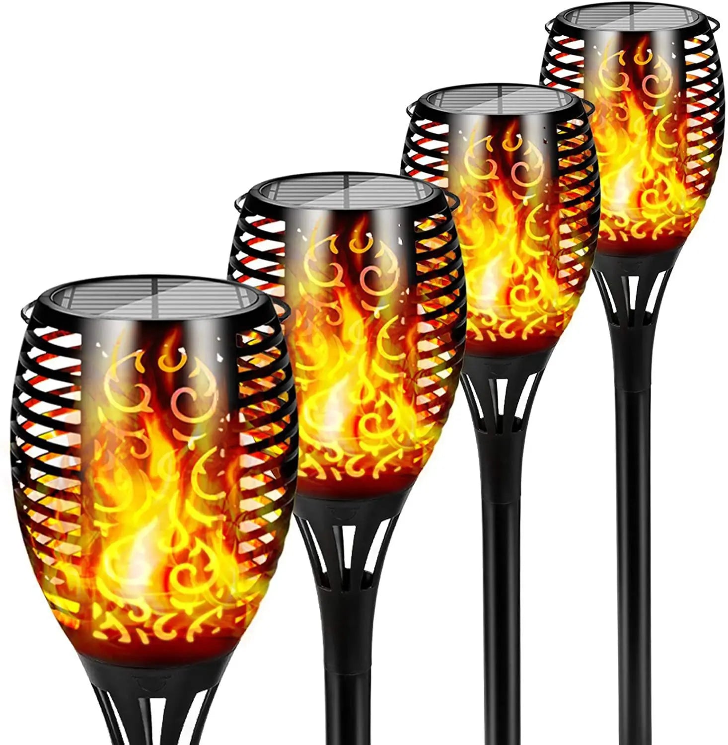12LED Solar Flame Torch Light Flickering Light Waterproof Garden Decoration Outdoor Lawn Path Yard Patio Floor Lamp