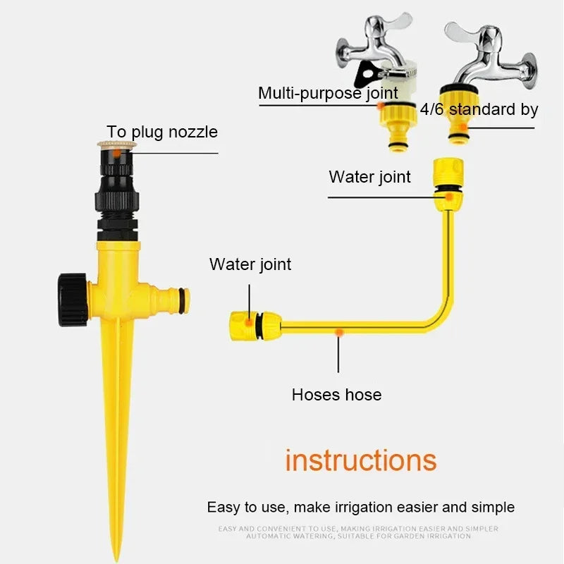 1pc Adjustable 360 Degree Sprinkler Automatic Lawn Irrigation Head in-ground Sprinkler Irrigation Device Water Lawn Sprinkler