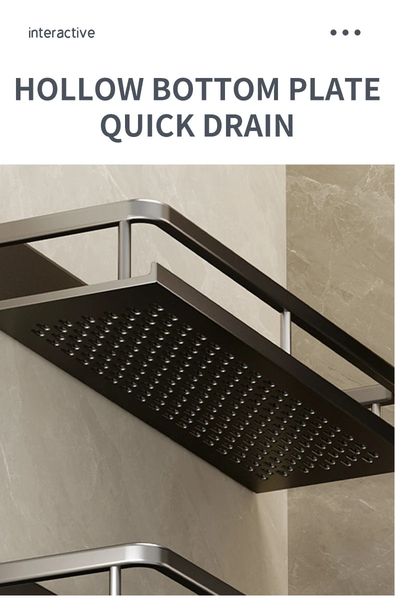 Bathroom Shelf Makeup Storage Organizers Aluminum Shower Shampoo Towel Rack Shelves No Drill Wall Shelf Bathroom Accessories