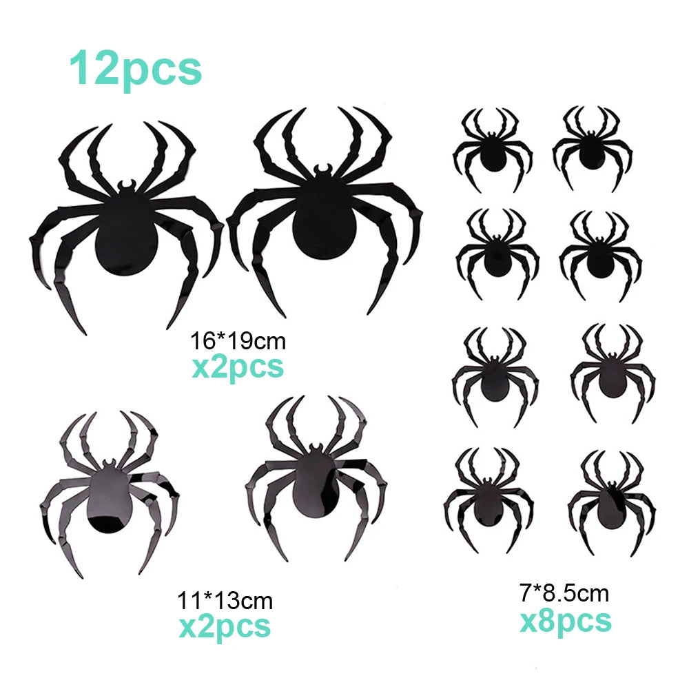 72/48/12Pcs 3D Wall Stickers Bat Stickers Halloween Decoration Vinyl Sticker Bat Sticker for Home Halloween Party Decorations